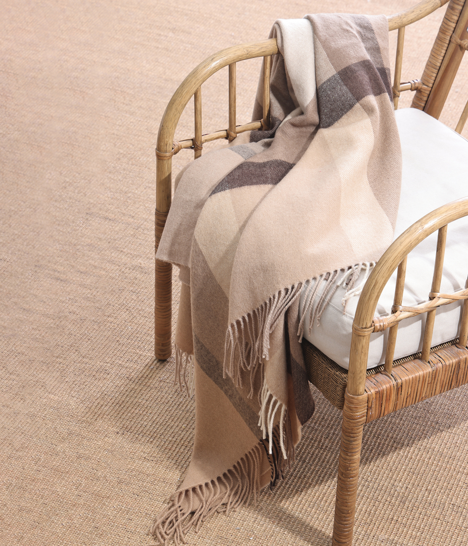 MM Linen Lodge Mocha Lambswool Throws & Cushions  100% Australian Lambswool image 4